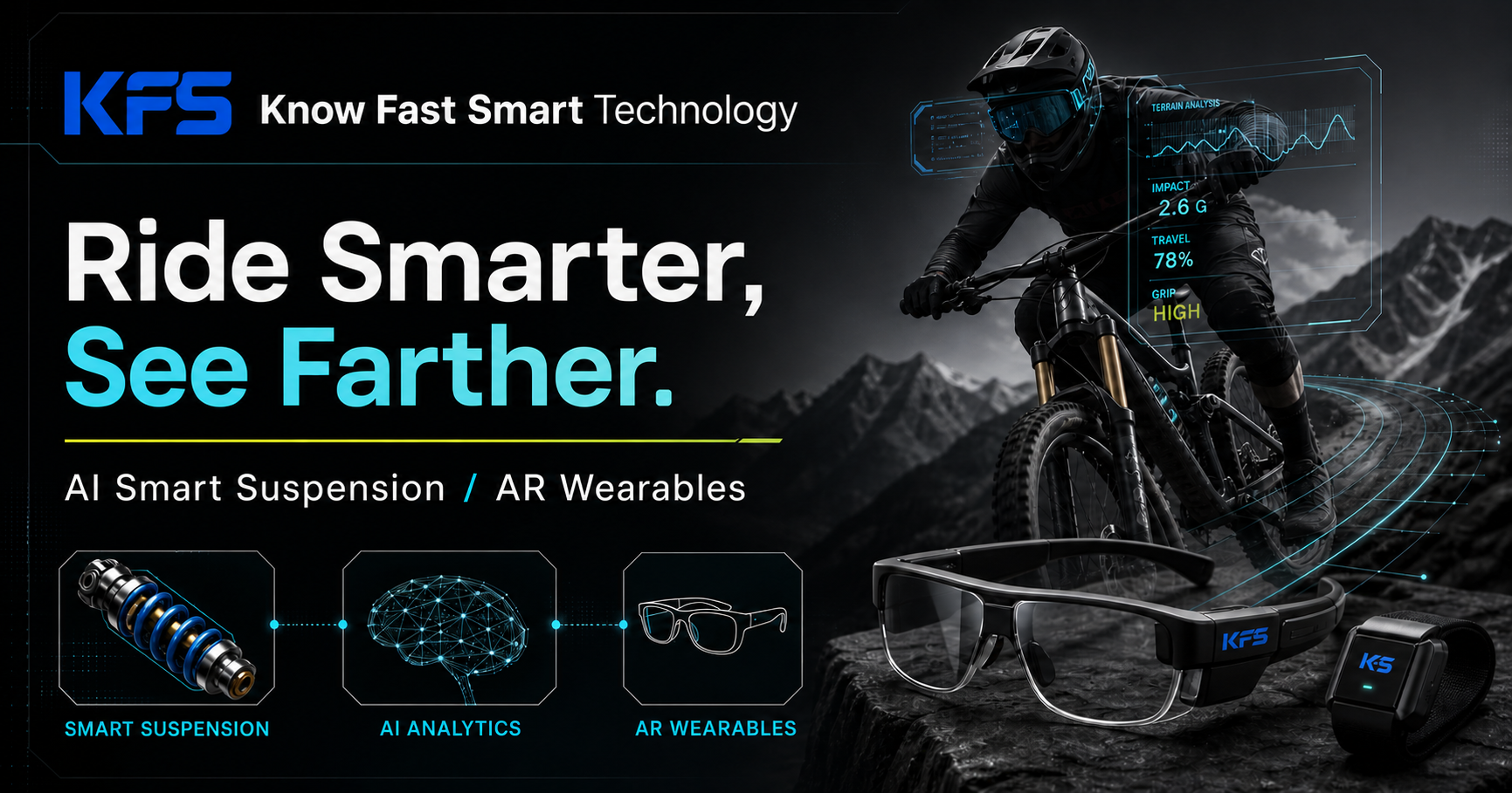KFS smart suspension and AR wearables brand campaign visual